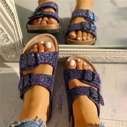 Veooy Flip Flop Flat With Buckle Slip-on Summer..