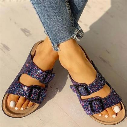 Veooy Flip Flop Flat With Buckle Slip-on Summer..