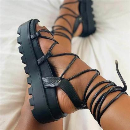 Veooy Summer Boho Strappy Platform Sandals