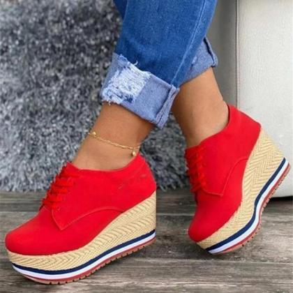 Veooy Women's Lace Up Wedges..