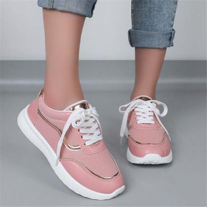 Veooy Casual Mesh Breathable Lace-up Sneakers