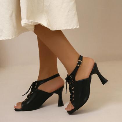 Veooy Sexy Lace-up Buckle Stiletto Heeled Sandals