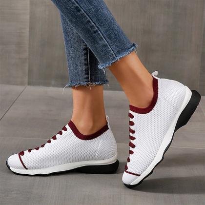 Veooy Casual Mesh Colorblock Slip-on Sneakers