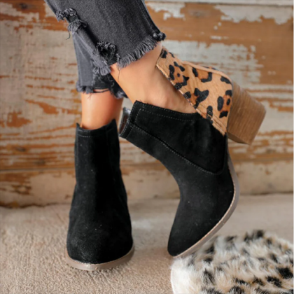 Veooy Slip On Cutout Ankle Boots Chunky Stacked..