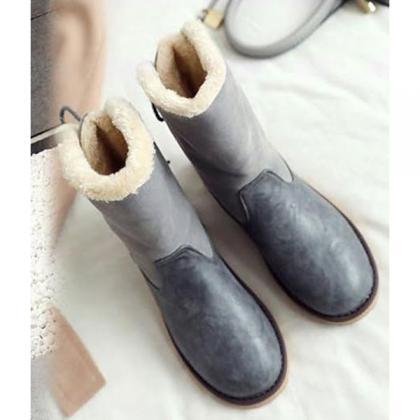 Veooy Non Slip Waterproof Snow Anke Boots Warm Fur..