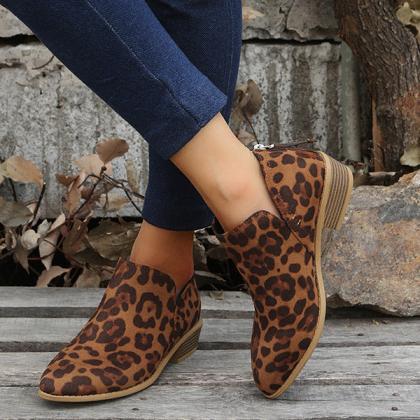 Veooy Casual Suede Low Heeled Ankle Booties