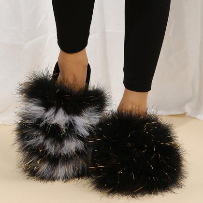 Veooy Comfy Candy Color Fuzzy Slippers