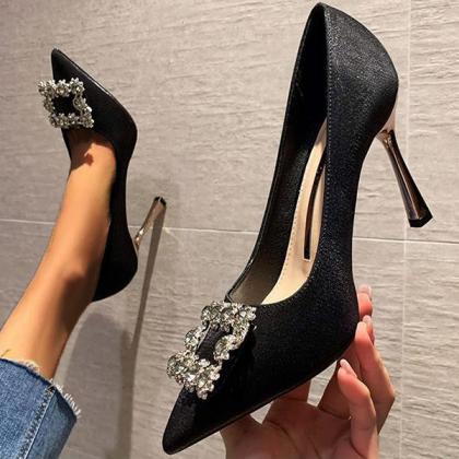 Veooy Suede Pointed Toe Stiletto High Heels..