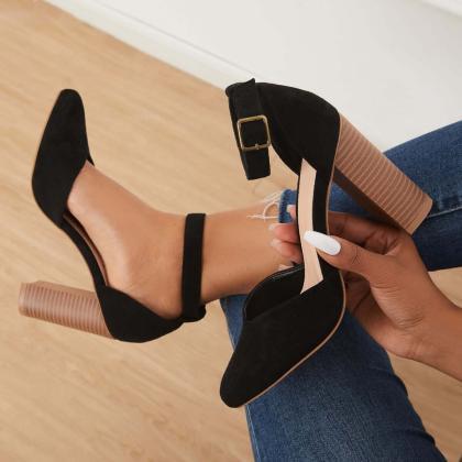 Veooy Casual Chunky Block High Heel Pumps Pointed..