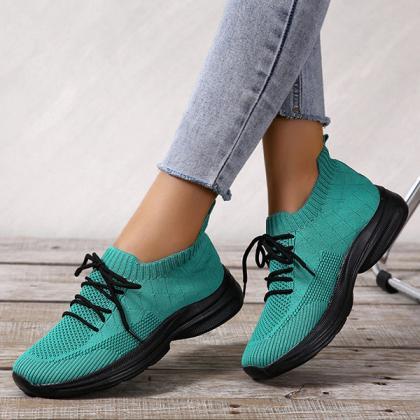 Veooy Casual Knit Slip-on Colorblock Sneakers