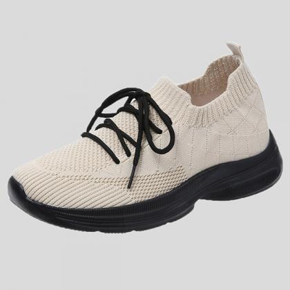 Veooy Casual Knit Slip-on Colorblock Sneakers