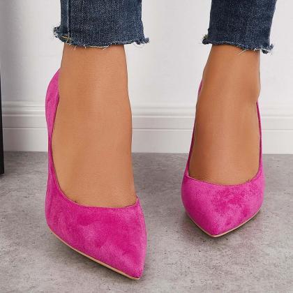 Veooy Classic Suede Pointed Toe Dress Pumps..