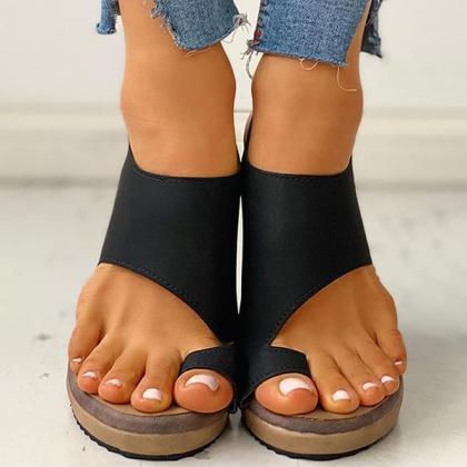 Veooy Toe Ring Cutout Slingback Sandals