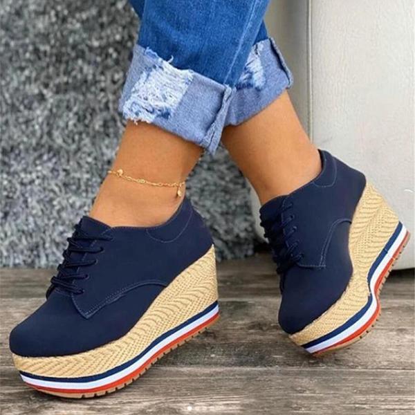 Veooy Women s Lace Up Wedges Espadrille Stacked Platform Sandals