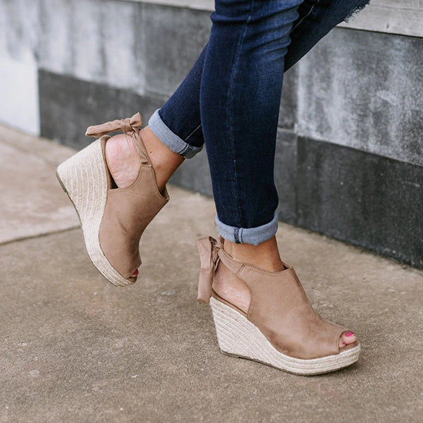 Tie ankle espadrille wedge clearance