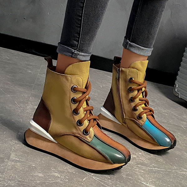 Veooy Women's Patchwork Athletic Boots