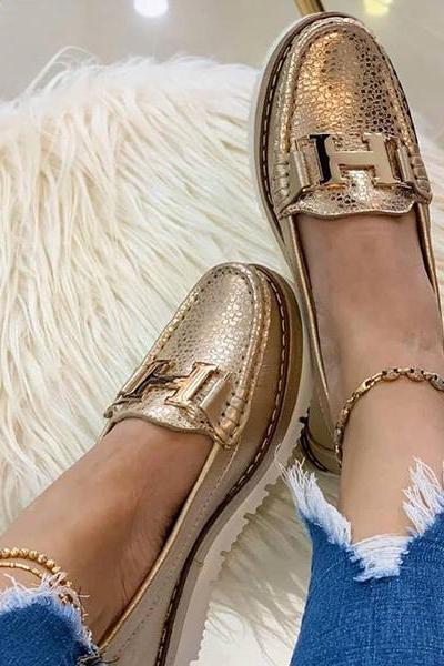 Veooy Slip-on Platform Leather Loafers
