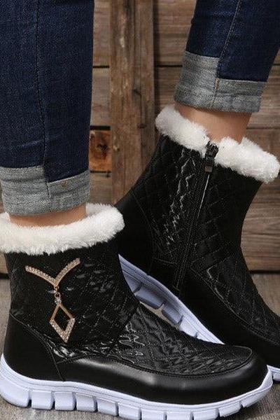 Veooy Lightweight Warm Fur Outdoor Snow Boots