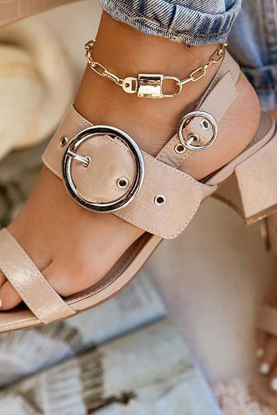 Veooy Around-The-Ankle Adjustable Buckle Closure Sandals